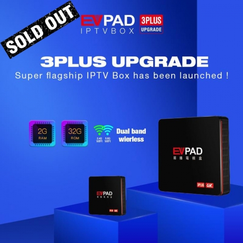 EVPAD 3Plus กล่องสมาร์ททีวี - อัปเกรด Smart 6K, ช่องภาพยนตร์สดฟรี