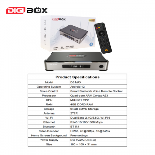 All-New DIGIBox D6 MAX | 2026 Ultimate Android TV Box for Global