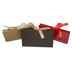 Golden voucher box VIP gift box ribbon closure