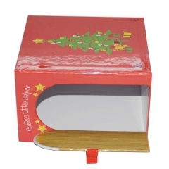 Rigid cardboard gift box have special open