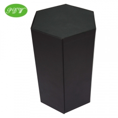 Black hexagon package box magnetic closure