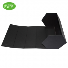 Black hexagon package box magnetic closure