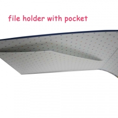 Fabric document files folder with pouch inside