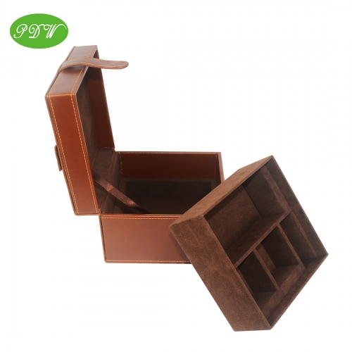 Luxury leather jewelry display box