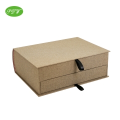 Fabric book shaped storage gift box with drawer