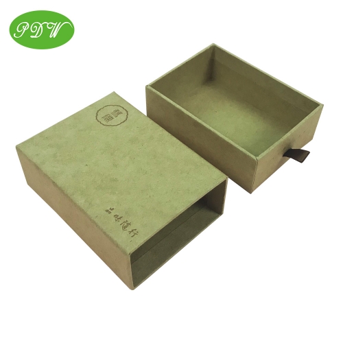 Kraft recycled paperboard drawer box for trinket