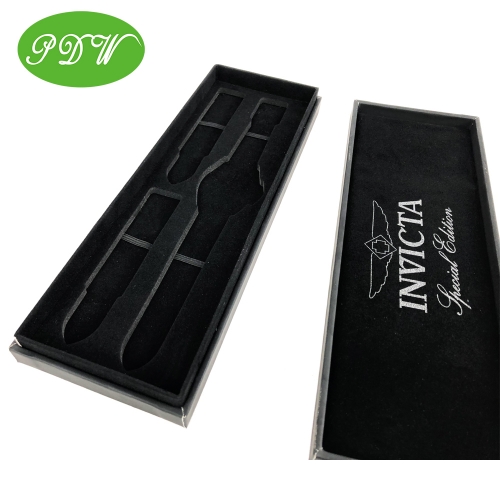 Black PU leather watch box for men