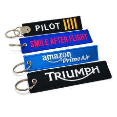 Custom embroidered key tags for promotion branding