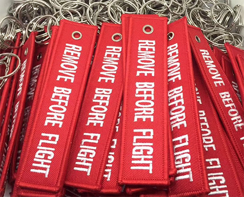 Red Remove Before Flight Keychain
