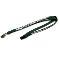 Flat braid lanyard with bulldog clip