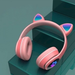 Amazon Cute Cat Ear Wireless L400 cat Headphones BT 5.0 Headsets Stereo Music Earphone Gaming Wired earbud Speaker Headphone