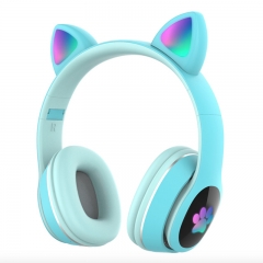 可爱猫耳无线耳机L400猫耳机BT 5.0耳机立体声音乐耳机游戏有线耳机扬声器耳机