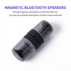 2021 mini BT speaker with wireless mic Quality sound Deep bass LED light show twin magnetic adsorption for Mobile phone