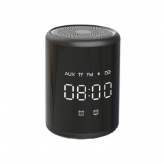 New A18 clock LED Mini Bass Portable Wireless Blue-tooth Speaker with FM Radio TF Mic USB