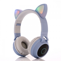 Teenage Girl gameing Cat girl blutooth headphone kids Wireless cat ear headphones cartoon wireless earphone