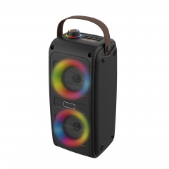 New arrived on line ship Boombox speaker with led display FM Radio Microphone Six kinds of led light Atmosphere lamp speaker
