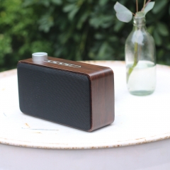 Wooden Touch bluetooth speaker Rotating button wood speakers bluetooth Mini Stereo System AUX Audio