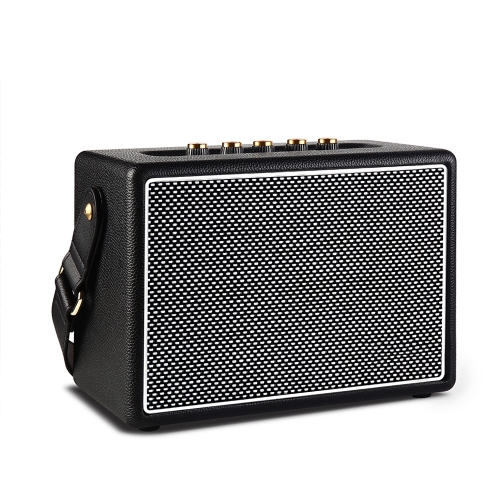 Portable speaker 100W wireless microphone vintage memory speakers PU FM Radio Guitar smart speaker