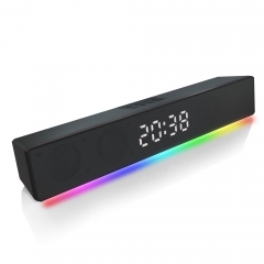 Amazon soundbar system Portable Rechargeable Wireless sound bar RGB Tweeter super-sonic with alarm clock Soundbar Home speaker