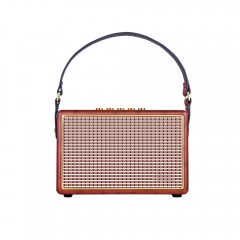 45W优雅的无线复古音频50年代60年代记忆音箱智能收音机AM FM收音机扬声器无线PU皮革wifi厨房