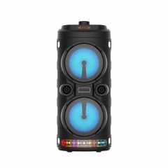 Double 4inch atmosphere lamp led Speaker 20W knob control digital display super bass quality sound TWS home party