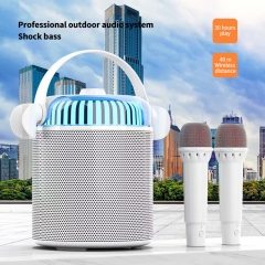 Bluetooth speakers good sound quality portable wireless outdoor LED light Karaoke Speaker with Mic