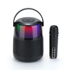 Latest adorable mini speaker ktv wireless mic with button to adjust volume mini wireless BT speaker Priority Promotional for Kid