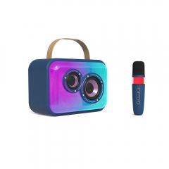 Wireless karaoke Bluetooth speaker with microphone LED light small speaker home karaoke outdoor singing microphone