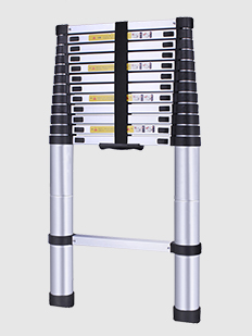 Escalera telescópica de un botón de 10,5 pies/3,2 m, escalera de tijera extensible plegable, fabricante y proveedor de escalera telescópica de aluminio, escalera telescópica de China