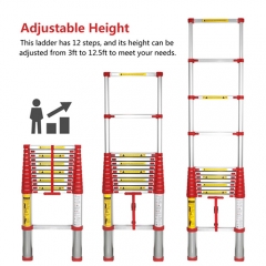 Red Color Aluminum Telescoping Ladder Type