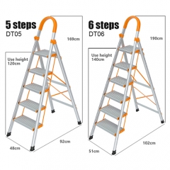 Escalera de tijera plegable de aluminio para el hogar tipo D