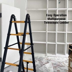 Black Frame Telescoping Step Ladder