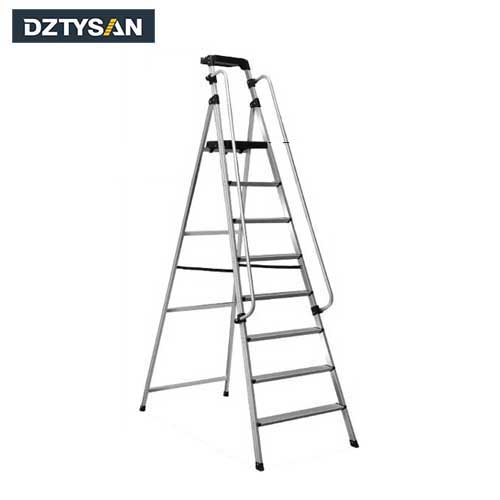 Portable Tool Tray Aluminum Step Home Ladder with Armrests