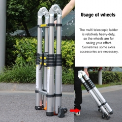 Moving Wheels of Telescoping Ladder - ladder accessories