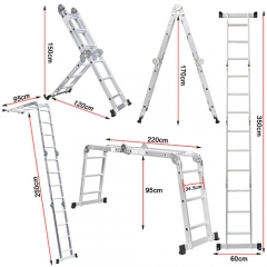 12 in 1 Multi Purpose Ladder with Platform Scaffold