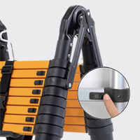 telescopic ladder locks automatically