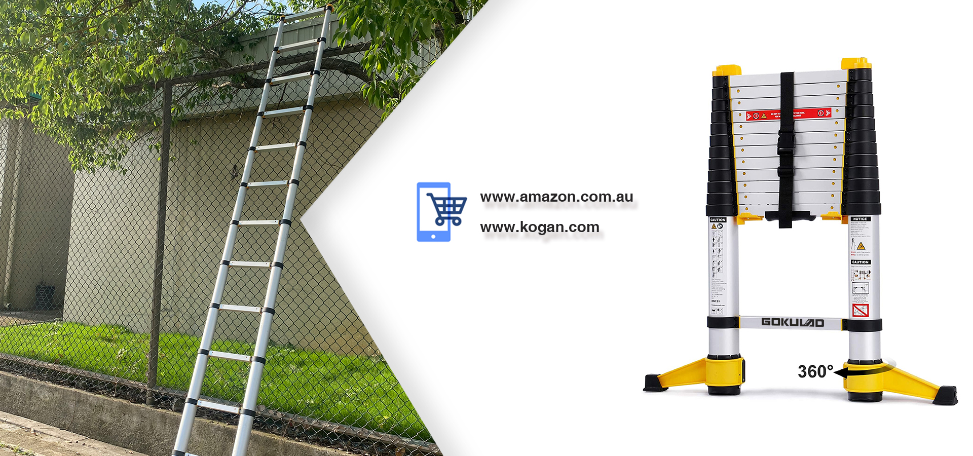 GOKULAD 3.8m/12.5FT soft close telescopic ladder