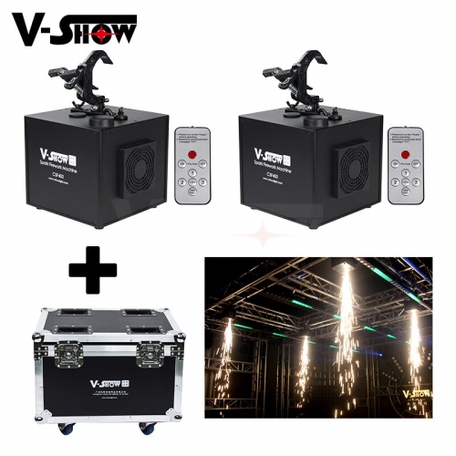 2pcs With Flightcase 650w Fall Spark Firework Machine For Wedding Dmx Remote Control Ceiling Fountain Sparkular Machine