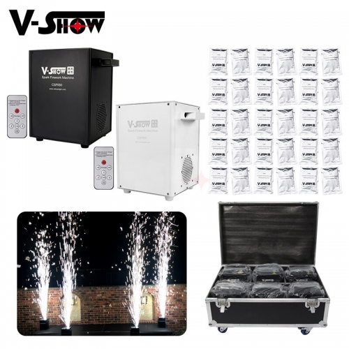 6pcs 650w Cold Spark Firework Machine With Case And 30 Bags Ti Powder Dmx Remote Control Fountain Fireworks In Wedding Party