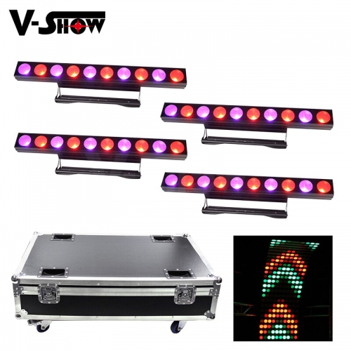 4pcs With Case Led Bar Wash Light 10 Dot 30W RGBW 4in1 Led COB Dmx 512 Individual Control Dj Light For Landscape Stage Lighting