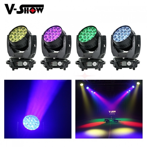 4pcs AURA 19x15W RGBW 4in1 Led Moving Head Light Beam Wash with Zoom Backlight Stage Dj Light For Bar Wedding Church