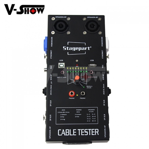 1pc Cable Tester Wire Tracker Tracer Network RJ45, 3&amp;5 Pin XLR,3&amp;5&amp;8-Pin Din,4&amp;8-pole Speakon,USB Test