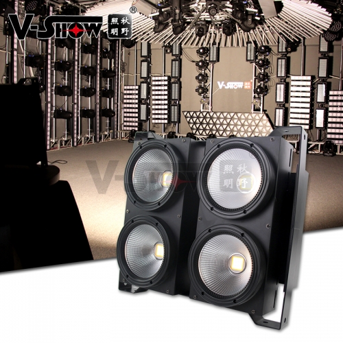 2pcs  4*100W 4 Eyes LED Blinder Light DMX Warm White Audience Blinder Lights Professional Stage Lighting
