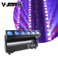 V-show 2021 luces led 1pcs  led bar dmx rgbw 6*40W zoom wash beam moving head for dj disco