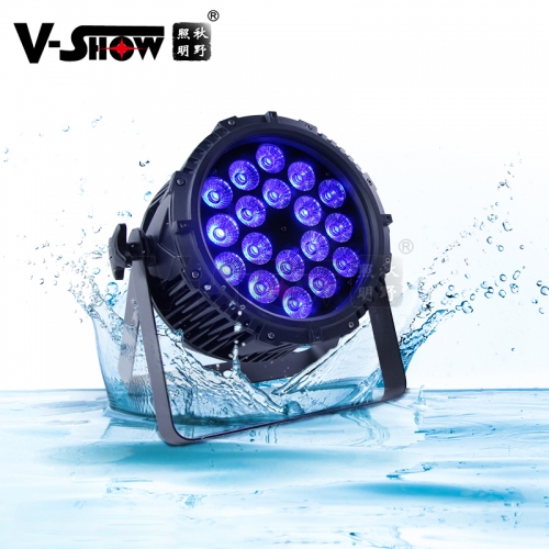V-Show IP65 18x18w RGBWA UV 6in1 led outdoor par can light Effect DMX512 Disco DJ Stage waterproof par light