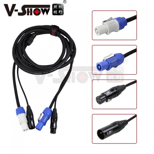V-Show 2in1 XLR female and male Powercon in and out Dmx cable xlr and Power Cable