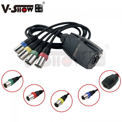 V-Show Adapter DMX-RJ45 Cable splitter RJ45/4 x XLR 3pin  male&female