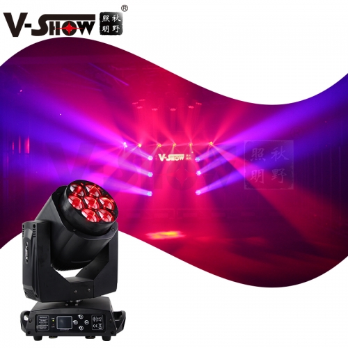 shipping from USA V-Show 2022 New Arrive beam moving head light eye 4in1 7pcs 7*15w RGBW zoom led big bee eye for dj light