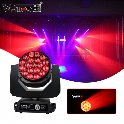 1pc Big Bee Eyes Moving Head Light 19x15w RGBW 4in1 Beam Wash Zoon Stage Light Led Dmx Dj Disco Light