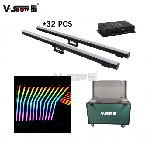 32pcs LED Pixel Tube And Flightcase With 2pcs Artnet DMX Controller Dj Stage Led Bar Light For Event Church Disco